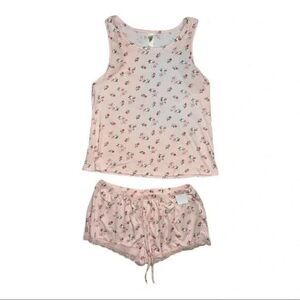 Flora by Flora Nikrooz Pink Floral Clover III Short Set PJ Large NWT